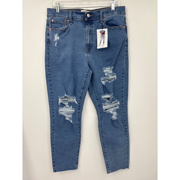 Levis Denizen Mom Jean Distressed Stretch Size 13/31 NEW - Picture 1 of 7